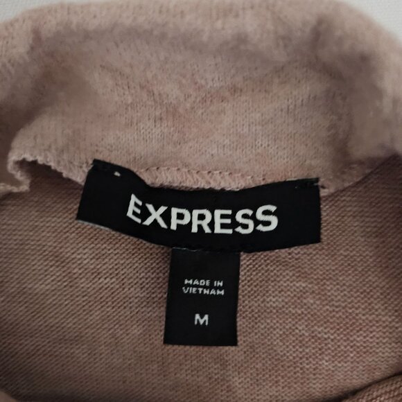 Express Light Pink Rhinestone Embellished Mock Neck Sweater Women's Size Medium - Picture 7 of 13